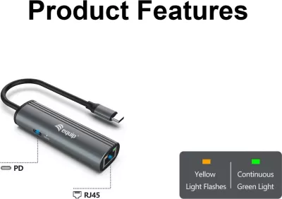 Adapter USB-C në RJ45 Gigabit me Power Delivery 100W, Equip, i zi/gri
