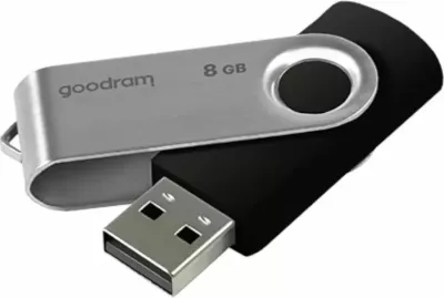 Pendrive GoodRam UTS2.0 8 GB USB 2.0 (UTS2-0080K0R11), zi/argjend