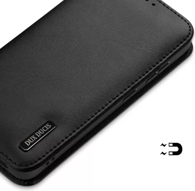 Mbështjellës Dux Ducis Hivo për Samsung Galaxy S25 Edge, me kapak, RFID, i zi
