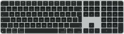 Tastierë Apple Magic Keyboard me Touch ID dhe tastierë numerike, Swedish, taste të zeza
