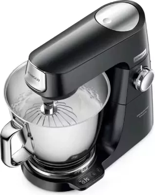 Mikser stacionar Kenwood KVL85.004BK 1200 W, peshore e integruar, 2 tasa inox 7 L + 5 L, me 4 vegla bazë, i zi