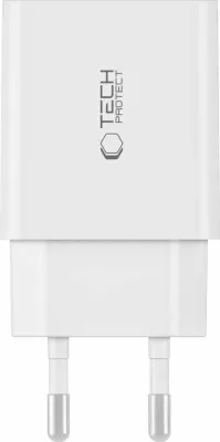 Karikues rrjeti Tech-Protect C35W me 2x USB-C PD 35W dhe kabllo USB-C/USB-C, Bardhë set