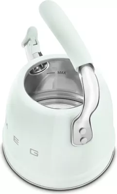 Çajnik me fishkëllimë, Smeg, CKLW2001PG, 2.3 L, inoks, për induksion/gaz/elektrik, jeshile pastel