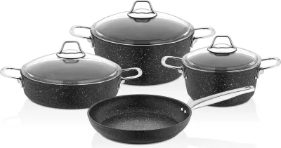 Set tenxheresh (7 copë), Hermia Concept, BLN 3001, ngjyrë e zezë dhe argjend