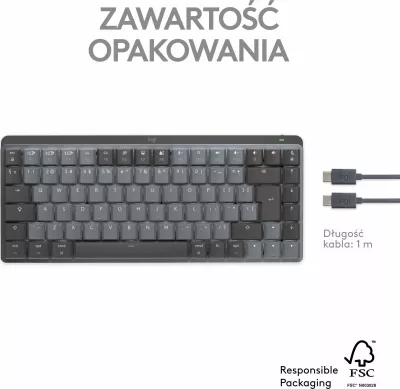 Tastierë mekanike Logitech MX Mechanical Mini for Mac 920-010837, wireless, US INTL layout, backlit, pa numpad, Graphite