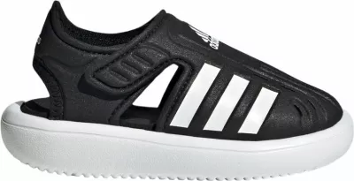 Sandale për fëmijë adidas, të bardha/ të zeza