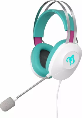 Kufje gaming ASUS TUF Gaming H1 Gen II Hatsune Miku Edition, me mikrofon, për PS5, bardhë/kaltër