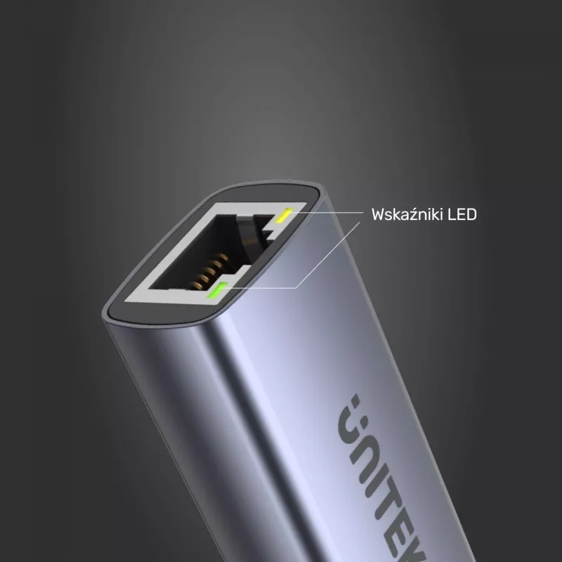 Adapter Unitek USB-C në RJ45 1Gbit LAN, PD 100W