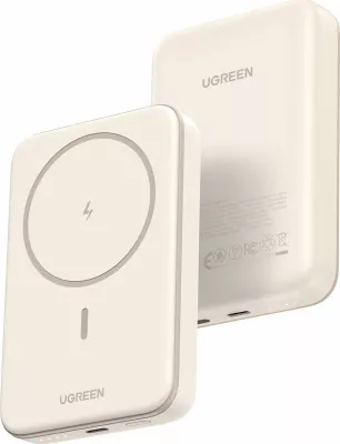 Powerbank Ugreen PB561 10000mAh magnetik me karikim pa tela, USB-C PD, krem