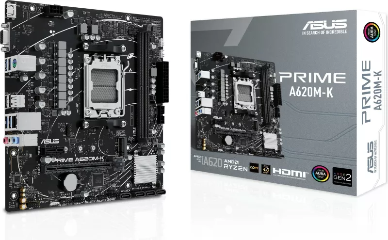 Pllakë amë ASUS PRIME A620M-K, AMD, Socket AM5, DDR5, 96 GB