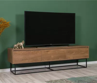 Set mobiljesh për dhomë dite, ngjyrë arre dhe e zezë, Laxus Takım 22, Skye Decor
