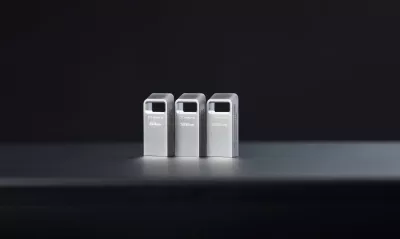 USB Kingston DataTraveler Micro 256GB, USB 3.2, metal, silver