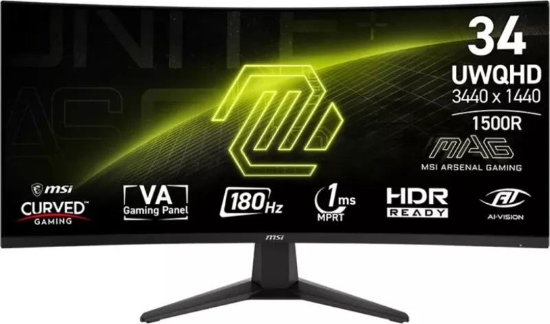 Monitor MSI MAG 346CQ, 34 inch, UWQHD, 180Hz, VA, i zi