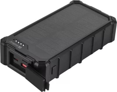 Powerbank SANDBERG Solar Powerbank CampLED 20000 20000mAh (74Wh), 2x USB-C + 1x USB-A, PD/PPS/SCP, IP65, me dritë kampingu 200lm, i zi