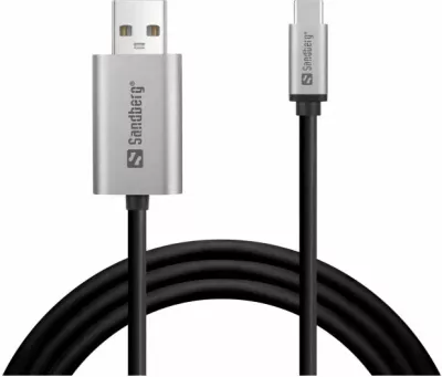 Kabllo video USB-C në DisplayPort Sandberg 136-51 2 m 4K@60Hz, gri/zezë