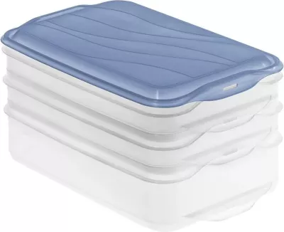 Enë ushqimore Rotho Rondo, 2 x 0.75l, 1 x 1.35l, Blu