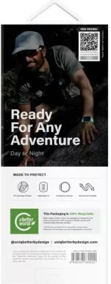 Rrip sportiv për Apple Watch UNIQ Stride SE, FKM Rubber, 42/41/40mm, që ndriçon në errësirë