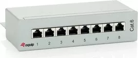 Patch panel rrjeti Equip 8 porta, Cat.6, desktop, gri