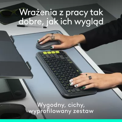 Tastierë dhe maus Logitech POP ICON Combo, grafit