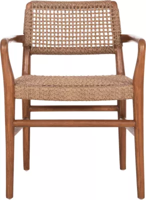 Karrige për ngrënie ROSCO FH6132.01 dru TEAK ngjyrë arre, litar VIRO ngjyrë kafe, 56x54.5x78H cm