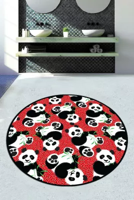 Tapet banje Mijölnir, dizajn panda, rrethor, 200cm