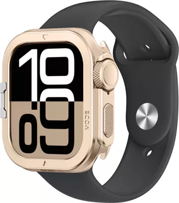 Mbështjellës metalik për smartwatch AmazingThing Titan Pro për Apple Watch 11 46mm, aliazh alumini, montim snap-on, përfundim mat, ari