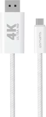Kabllo USB-C në DisplayPort 4smarts 540958, 2 m, e bardhë