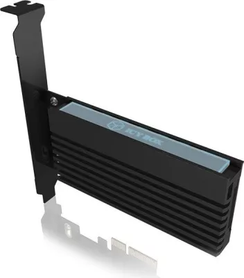 kartë adapter PCIe për SSD M.2 NVMe ICYBOX IB-PCI214M2-HSL PCIe 4.0 x4 me heatsink, e zezë