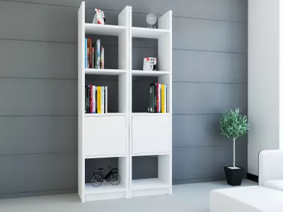 Raft librash Hanah Home, Esbi 102, i bardhë
