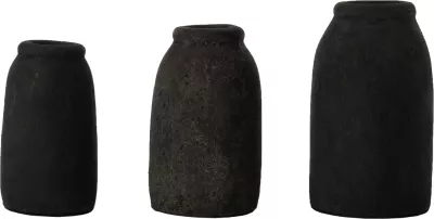 Vazo dekorative 3 copë, FH7711, ngjyrë gri fosile