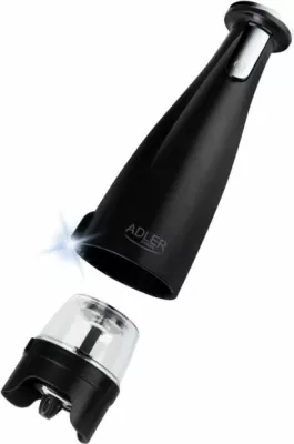 mulli elektrik kripë/piper Adler AD4449b, 3 grirës të ndërrueshëm, 150 ml, USB-C, mat i zi, set