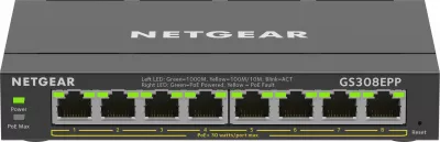 Switch NETGEAR 8-Port Gigabit Ethernet PoE+ GS308EPP, Managed, i zi