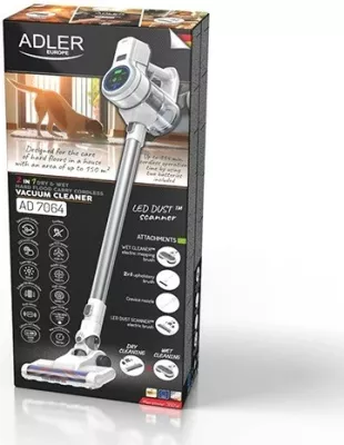 Fshesë elektrike vertikale 2-në-1 Adler AD 7064, pa qese, 2000 mAh, 350 W, e bardhë