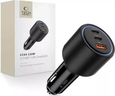 Karikues veture Tech-Protect CC04, 3 porta, 130W, i zi