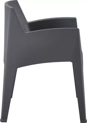 Karrige me mbështetëse krahësh prej polipropileni, ngjyrë gri, SLEEK FH6370.10, 57x56x82.5cm
