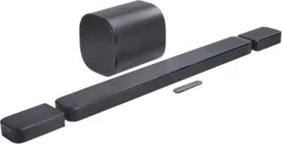 Soundbar JBL BAR 1300 MK2 2470W me subwoofer 8\" dhe altoparlantë rrethues wireless të shkëputshëm (set), i zi