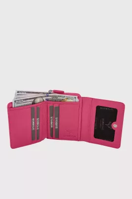 Portofol për gra, lëkurë natyrale, ngjyrë fuchsia, Zoozie Bags, Moon