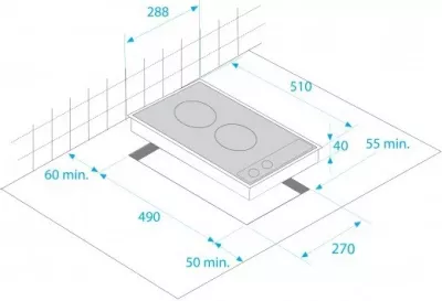 Pllakë me induksion Beko, HDCC 32200 X, 1700W, e zezë