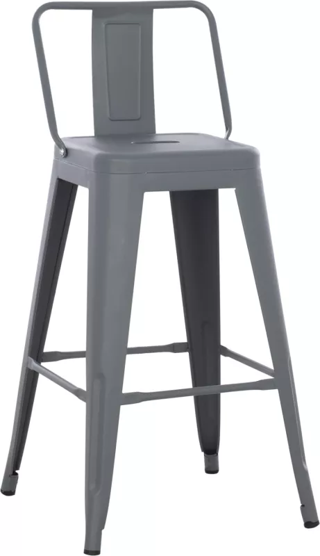 Karrige për bar Melita, lartësi mesatare, metalike, ngjyrë gri, FH8574.10, 42x42x98 cm