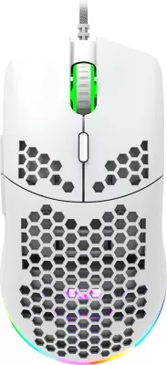 Maus gaming CANYON Puncher GM-11, 4200 DPI, 7 butona programueshëm, RGB, me kabllo USB 1.65 m, 128.5x67x37.5 mm, i bardhë