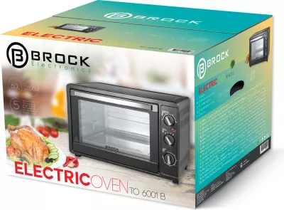 Furrë elektrike portative Brock TO 6001B 60 L 2200 W, e zezë