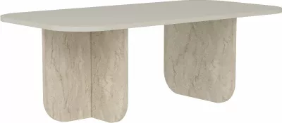 Tavolinë kafeje Skye Decor, ngjyrë sandstone dhe travertin