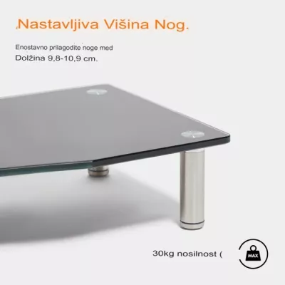 Mbajtëse monitori VONHAUS 3000294 XL 100 cm, xham i temperuar, deri 30 kg, për 2 monitorë, e zezë