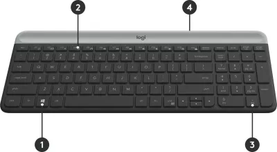 Kasë tastierë me maus Logitech Slim Wireless Combo MK470, full-size, wireless, QWERTZ, graphite