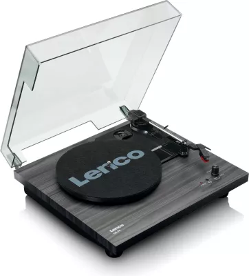 Gramafon Lenco LS-10WD me altoparlantë, bardhë/druri