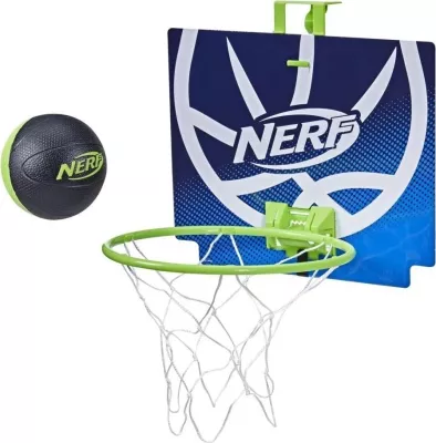 Set kosh basketbolli mini Nerf OOP, top shkumë 10 cm, për derë, gjelbër