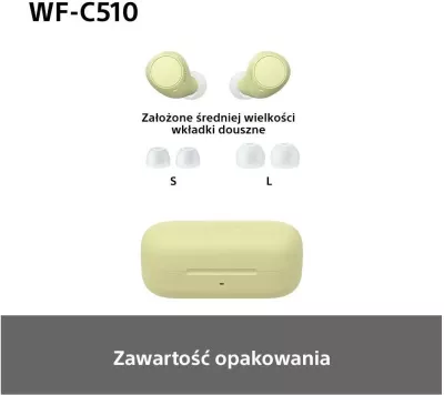Kufje Sony WF-C510, True Wireless, Bluetooth 5.3, të verdha