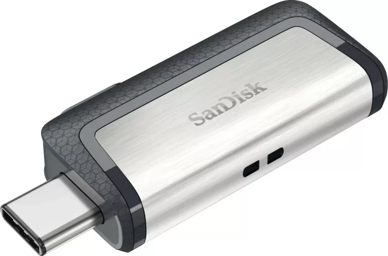 USB SanDisk Ultra Dual Drive, 128 GB, USB Type-A / USB Type-C, 3.2 Gen 1, E zezë, Argjend
