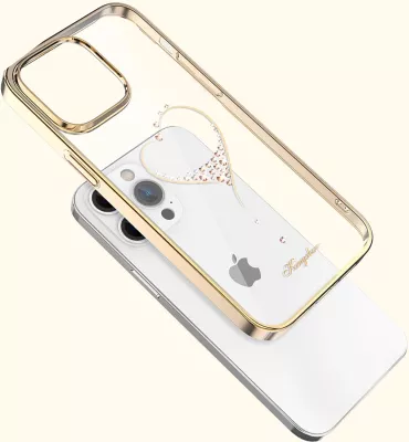 Mbështjellës Kingxbar Wish Series për iPhone 14 Plus, me kristale Swarovski, Ari