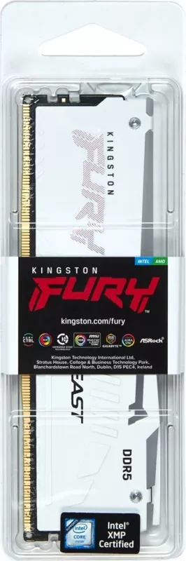 RAM Memorje Kingston FURY Beast 32GB 6000MT/s DDR5 CL36 RGB Bardhë